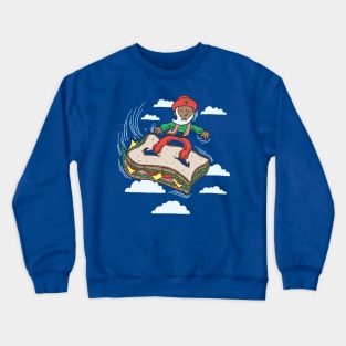 Sinbad Surfs the Seven Skies, on a Sandwich. I Don't know Why Crewneck Sweatshirt